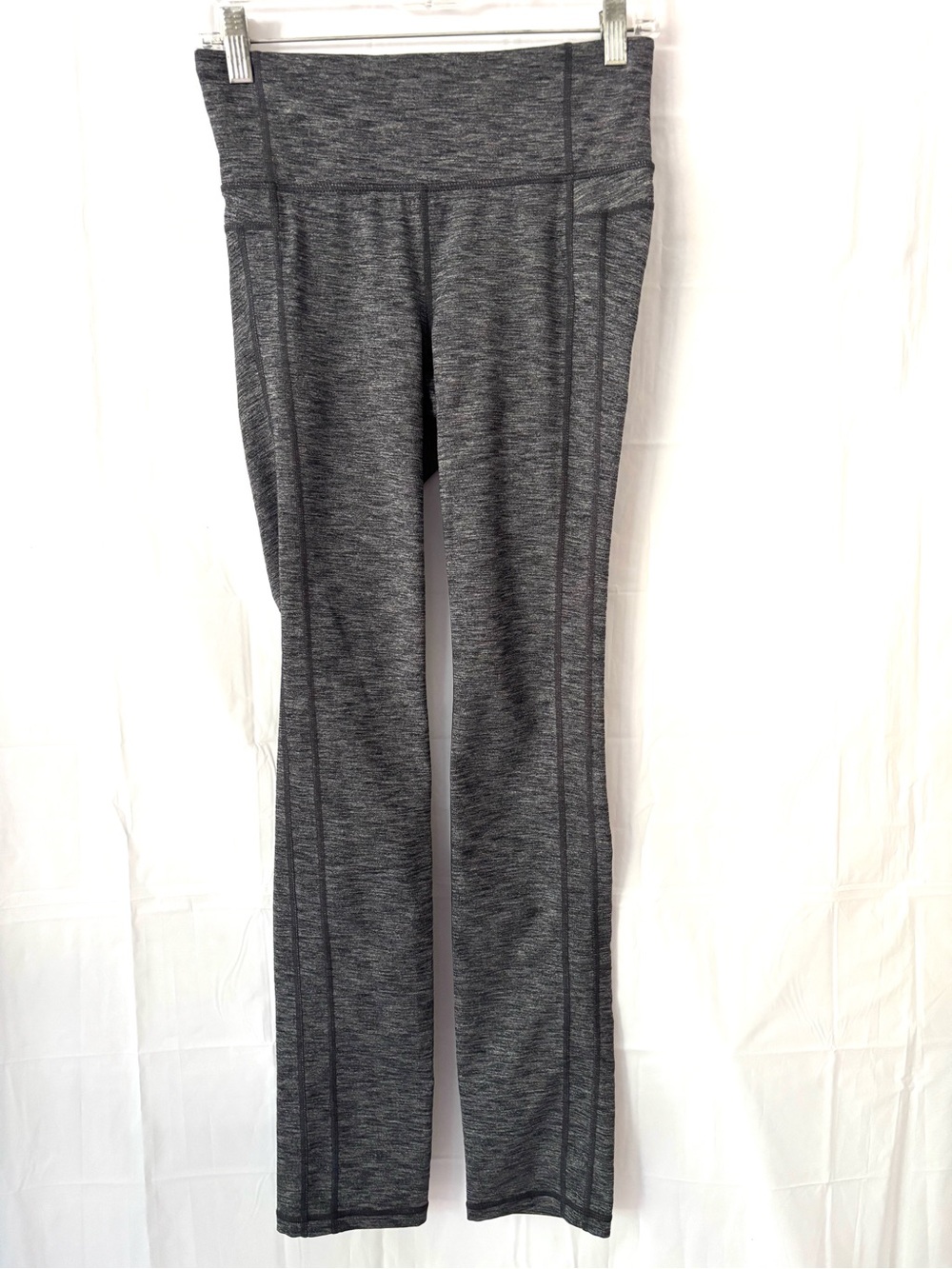 NWOT Athleta Black Heathered Gray Straight Up Pants Classic Yoga SZ S